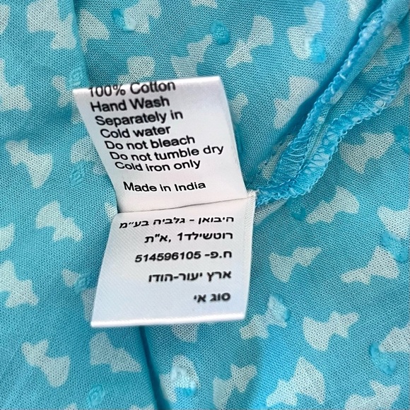 Gallabia Blue and White Long Sleeve Caftan Kaftan Medium - Picture 7 of 11